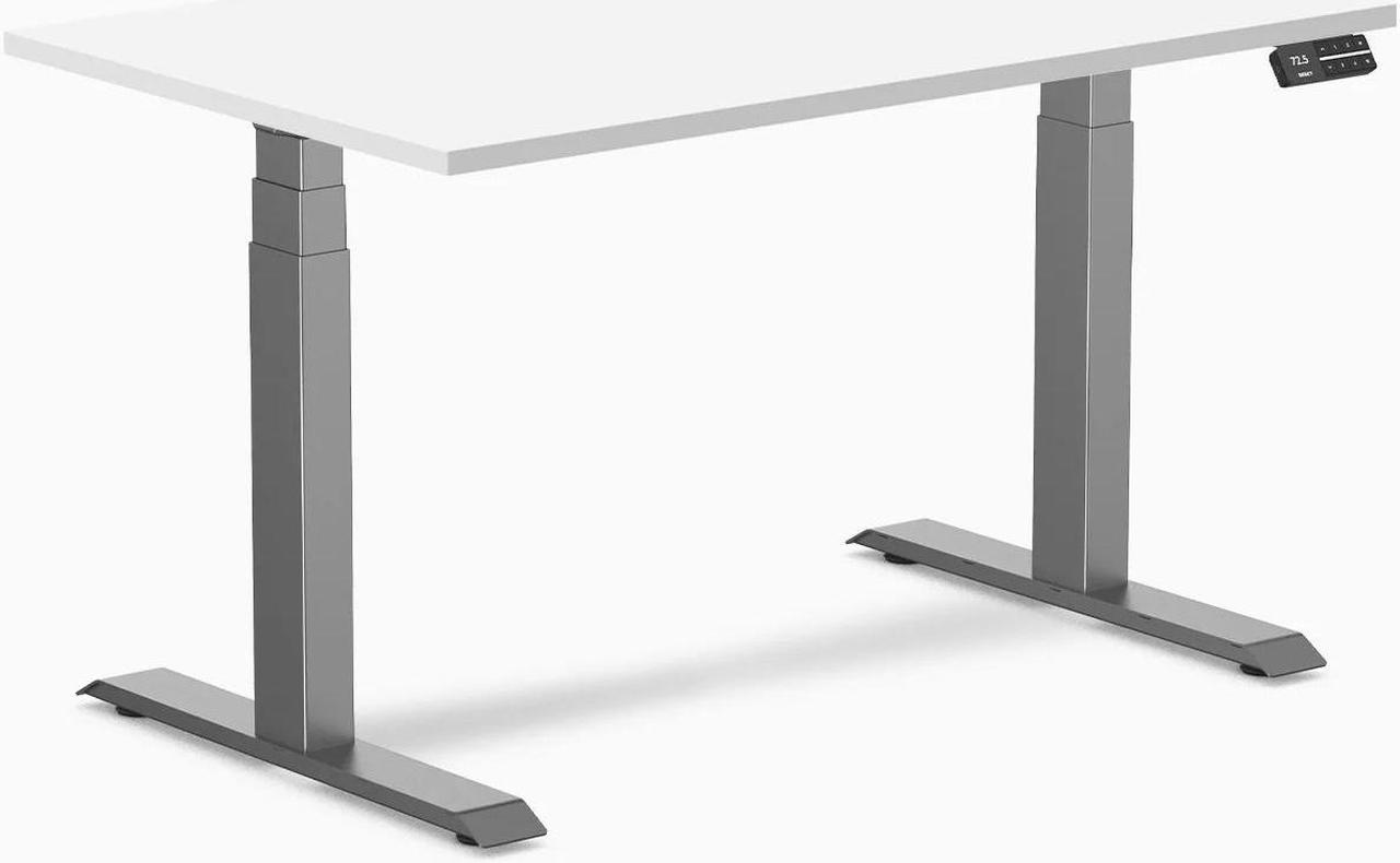 Desky Dual Laminate Sit Stand Desk - White / 47.2 x 29.5 inches / Space Grey