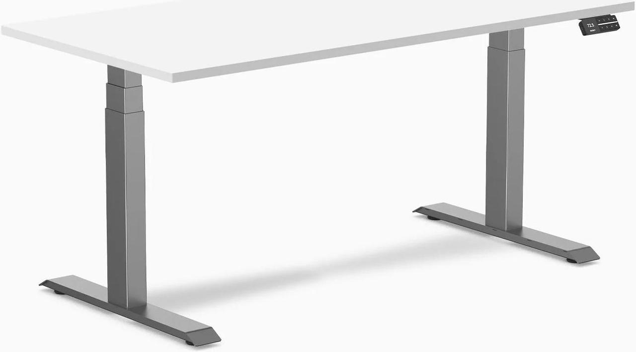 Desky Dual Laminate Sit Stand Desk - White / 59.1 x 29.5 inches / Space Grey