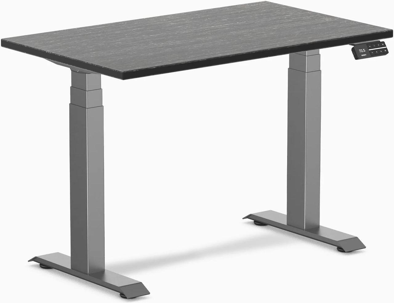 Desky Dual Mini Bamboo Sit Stand Desk - Dark Bamboo / 39.4"x23.6" / Space Grey