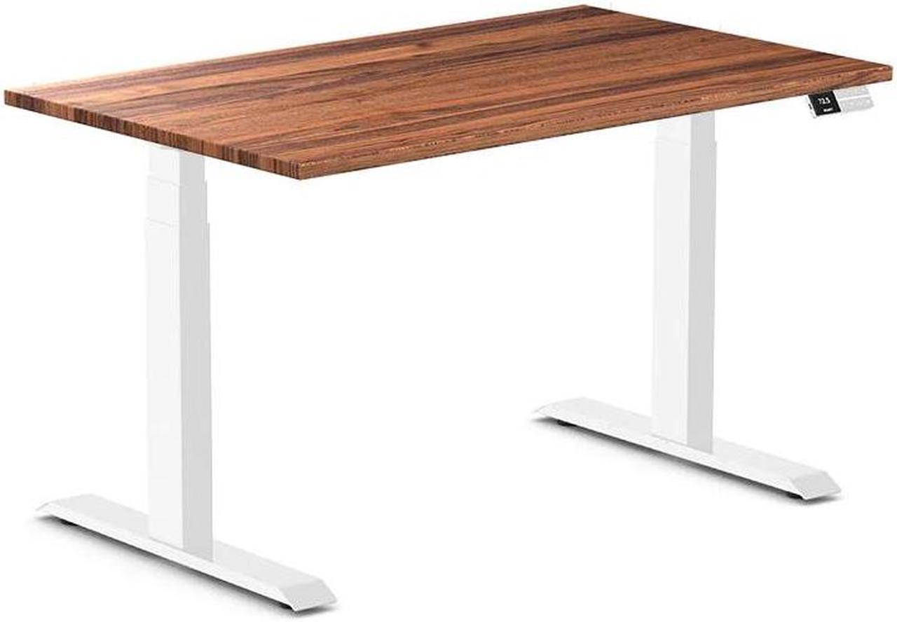 Desky Dual Hardwood Sit Stand Desk - Walnut / 48 x 30 inches / White