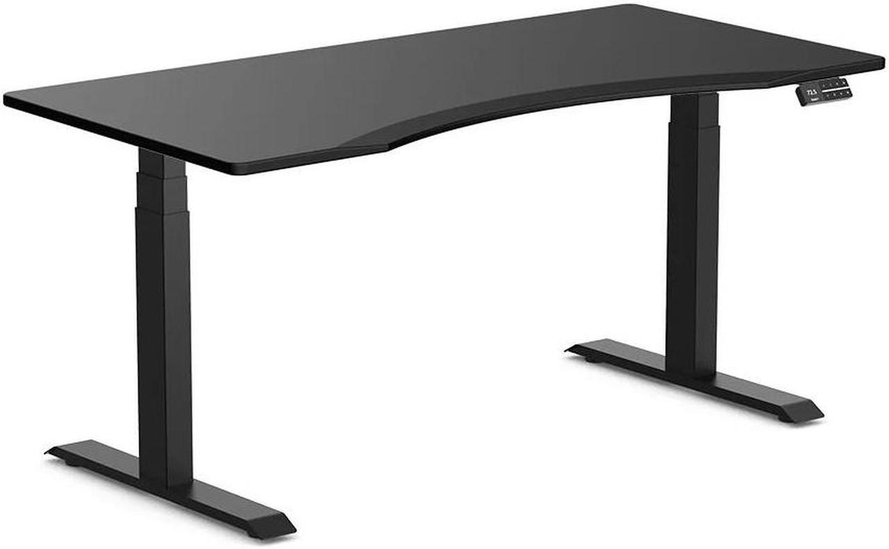 Desky Dual Ergo Edge Sit Stand Desk - Black / 59.1 x 29.5 inches / Matte Black