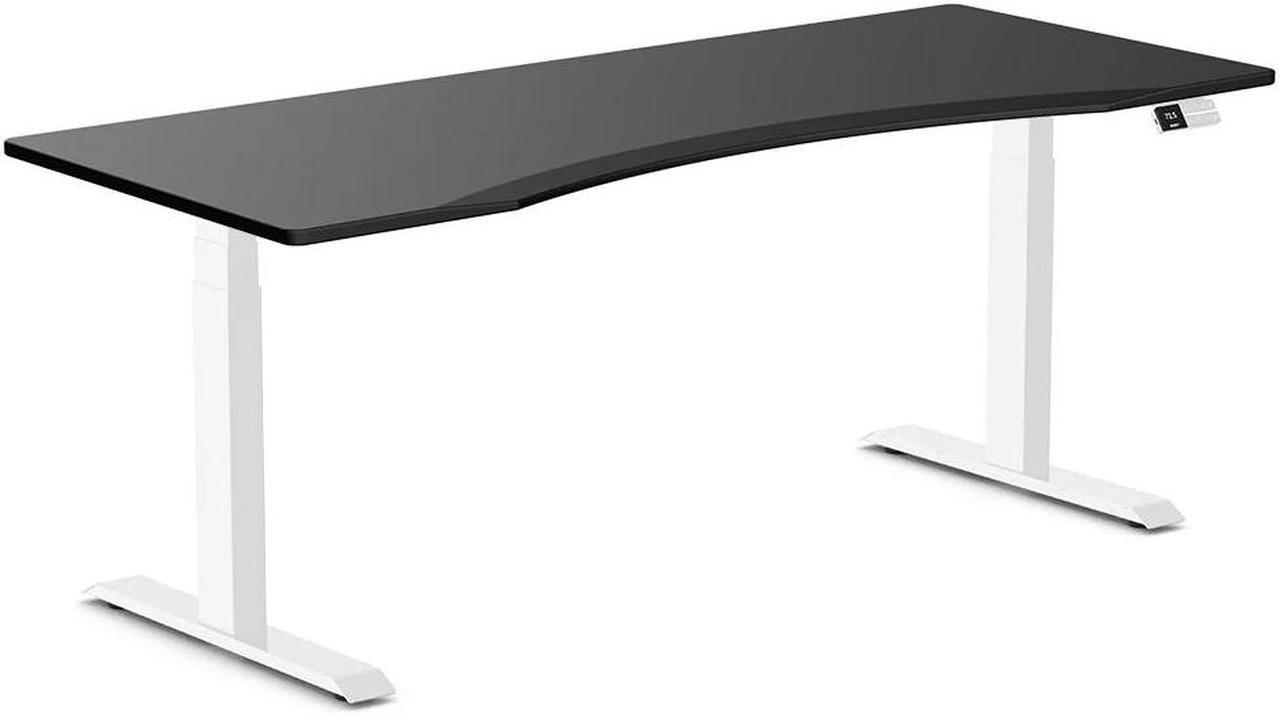 Desky Dual Ergo Edge Sit Stand Desk - Black / 70.9 x 29.5 inches / White