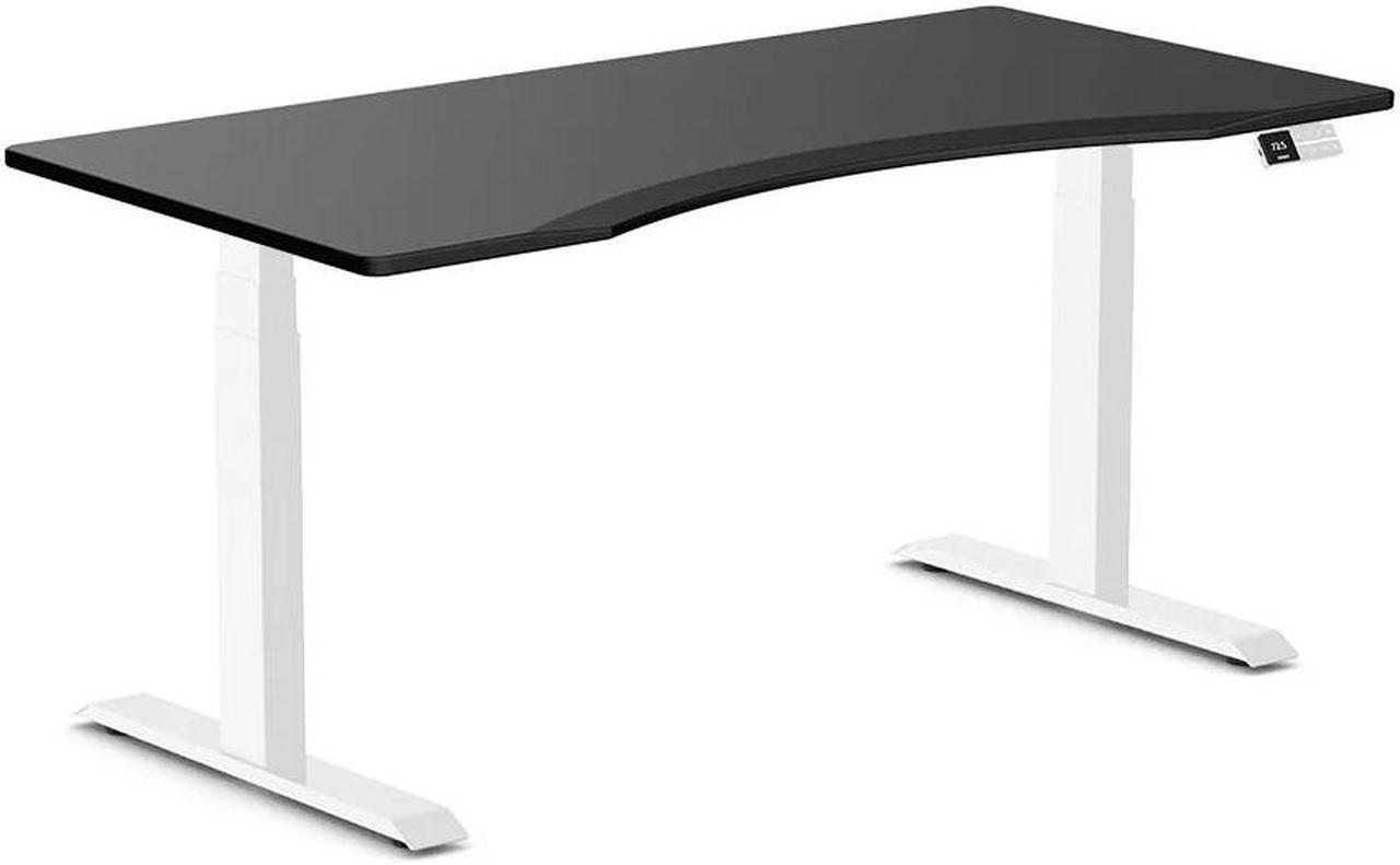 Desky Dual Ergo Edge Sit Stand Desk - Black / 59.1 x 29.5 inches / White