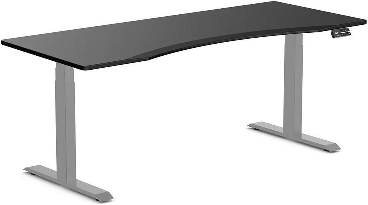 Desky Dual Ergo Edge Sit Stand Desk - Black / 70.9 x 29.5 inches / Grey