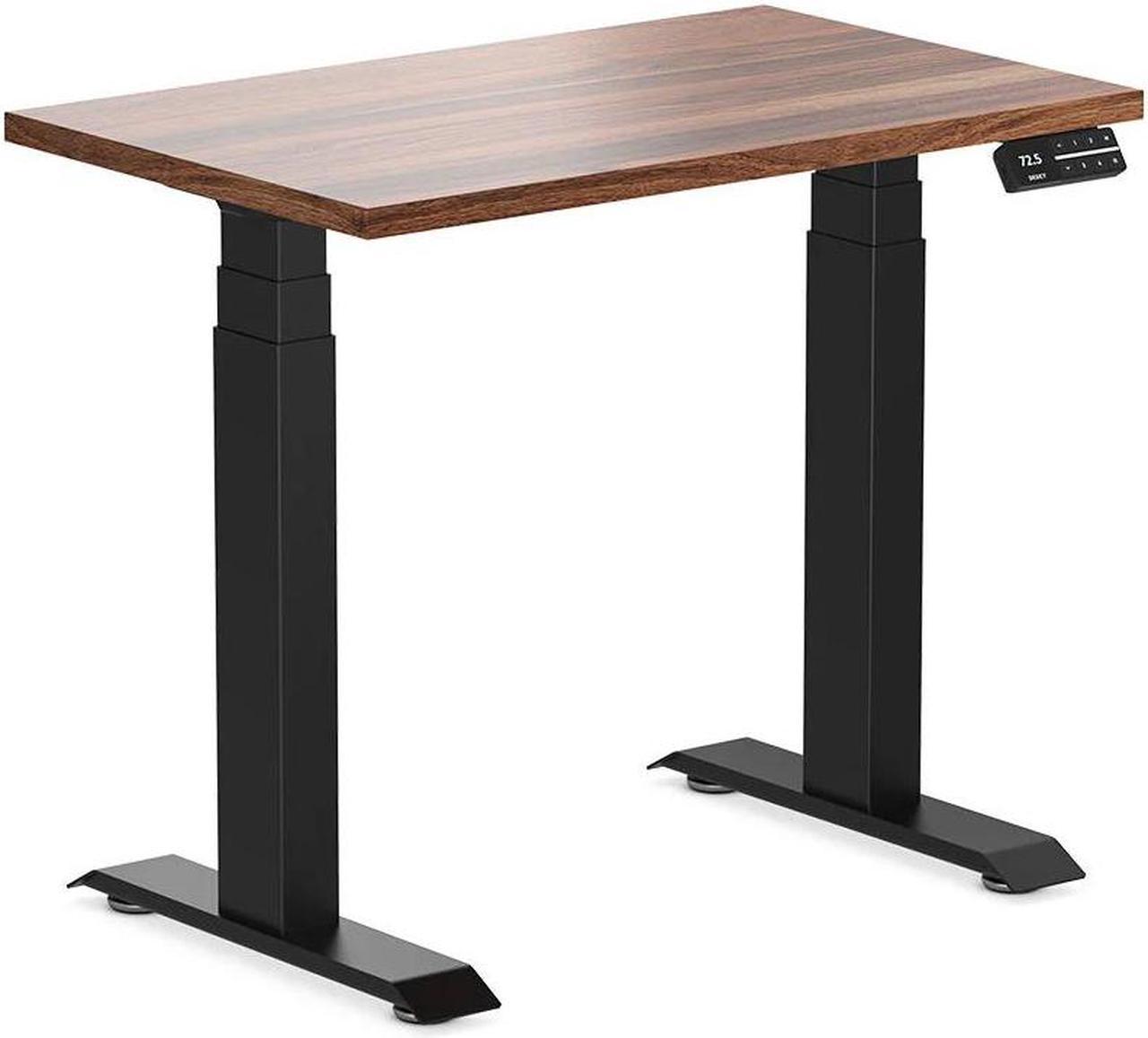 Desky Dual Mini Hardwood Sit Stand Desk - Walnut / 31.5 x 19.7 inches / Matte Black