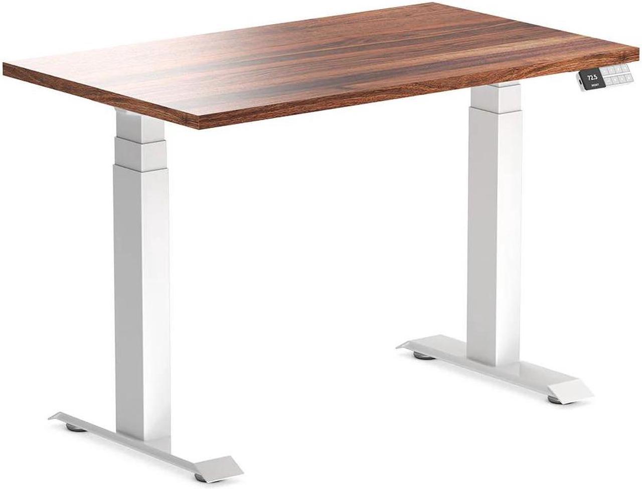 Desky Dual Mini Hardwood Sit Stand Desk - Walnut / 39.4 x 23.6 inches / White