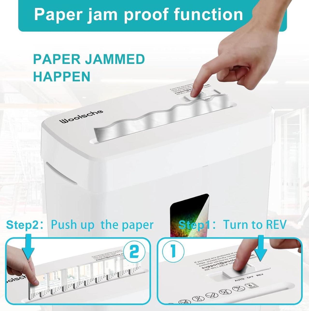 Alt view image 3 of 5 - Woolsche Paper Shredder, P-5 Security Level, 5-Sheet Micro Cut with 3.43-Gallon Basket, Durable & Fast with Jam Proof System, Paper Shredder for Home Office (ETL)