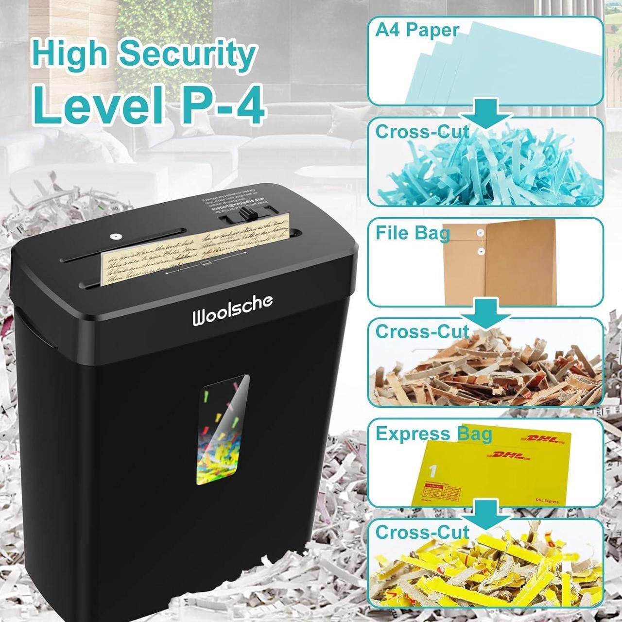 Alt view image 2 of 6 - Woolsche Paper Shredder - 10-Sheet Cross Cut with 3.43-Gallon Basket - P-4 Security Level - 3-Mode Design - Shreds CD and Credit Card - Durable, Fast, and Jam Proof for Home Office (ETL Certified)
