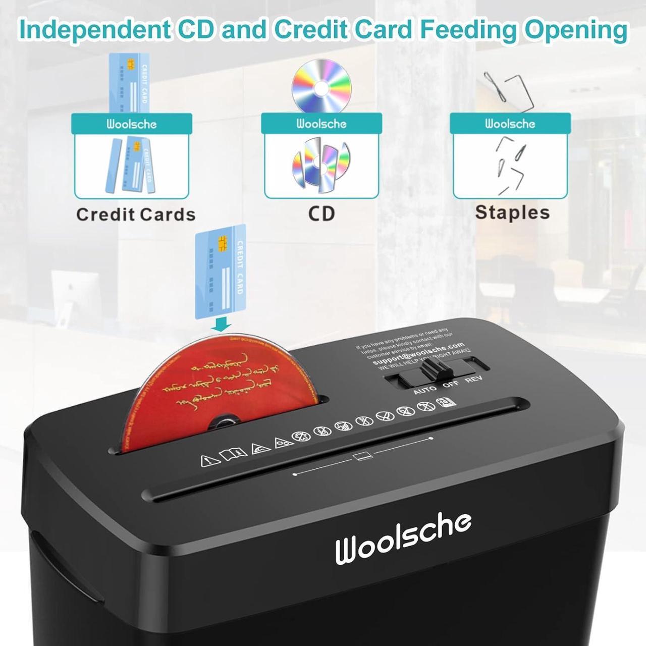 Alt view image 3 of 6 - Woolsche Paper Shredder - 10-Sheet Cross Cut with 3.43-Gallon Basket - P-4 Security Level - 3-Mode Design - Shreds CD and Credit Card - Durable, Fast, and Jam Proof for Home Office (ETL Certified)