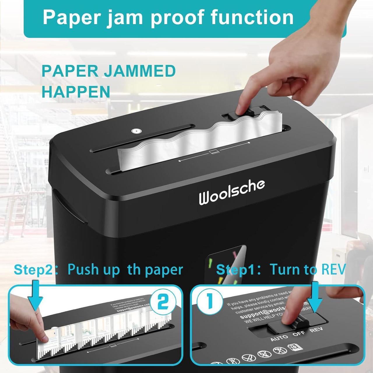 Alt view image 4 of 6 - Woolsche Paper Shredder - 10-Sheet Cross Cut with 3.43-Gallon Basket - P-4 Security Level - 3-Mode Design - Shreds CD and Credit Card - Durable, Fast, and Jam Proof for Home Office (ETL Certified)