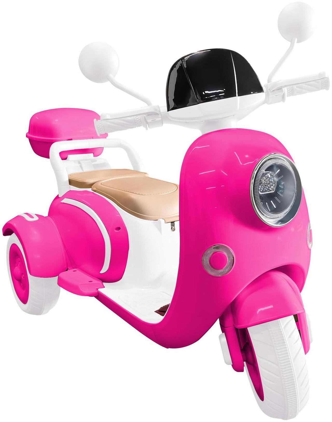 Main image of TCARAIWEN 12V Kids Ride On Motorcycle Girl Moped Battery Electric Motorbike with Bluetooth Music LED Lights Rose Red