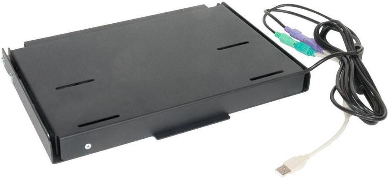 Alt view image 5 of 6 - RackSolutions Folding Wall Mount for Compact Keyboard  Space-Saving Wall-Mounted Keyboard Tray for TKL or Full-Size Keyboards