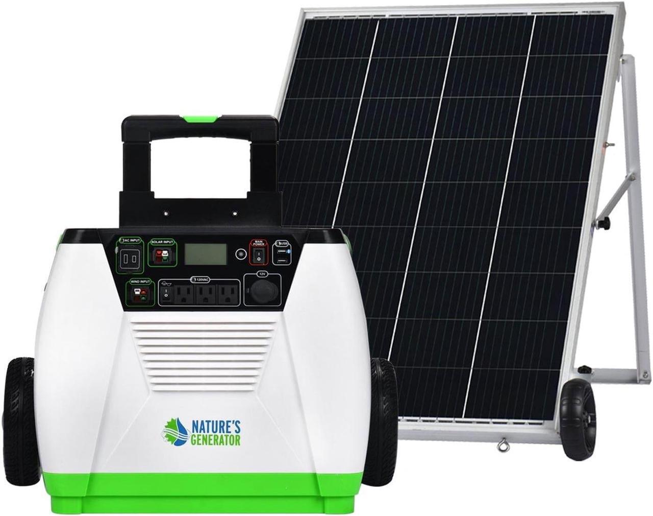 Alt view image 5 of 6 - NATURES GENERATOR  1800W Gold System: Solar & Wind Powered Off-Grid Portable Generator + 100W Solar Panel