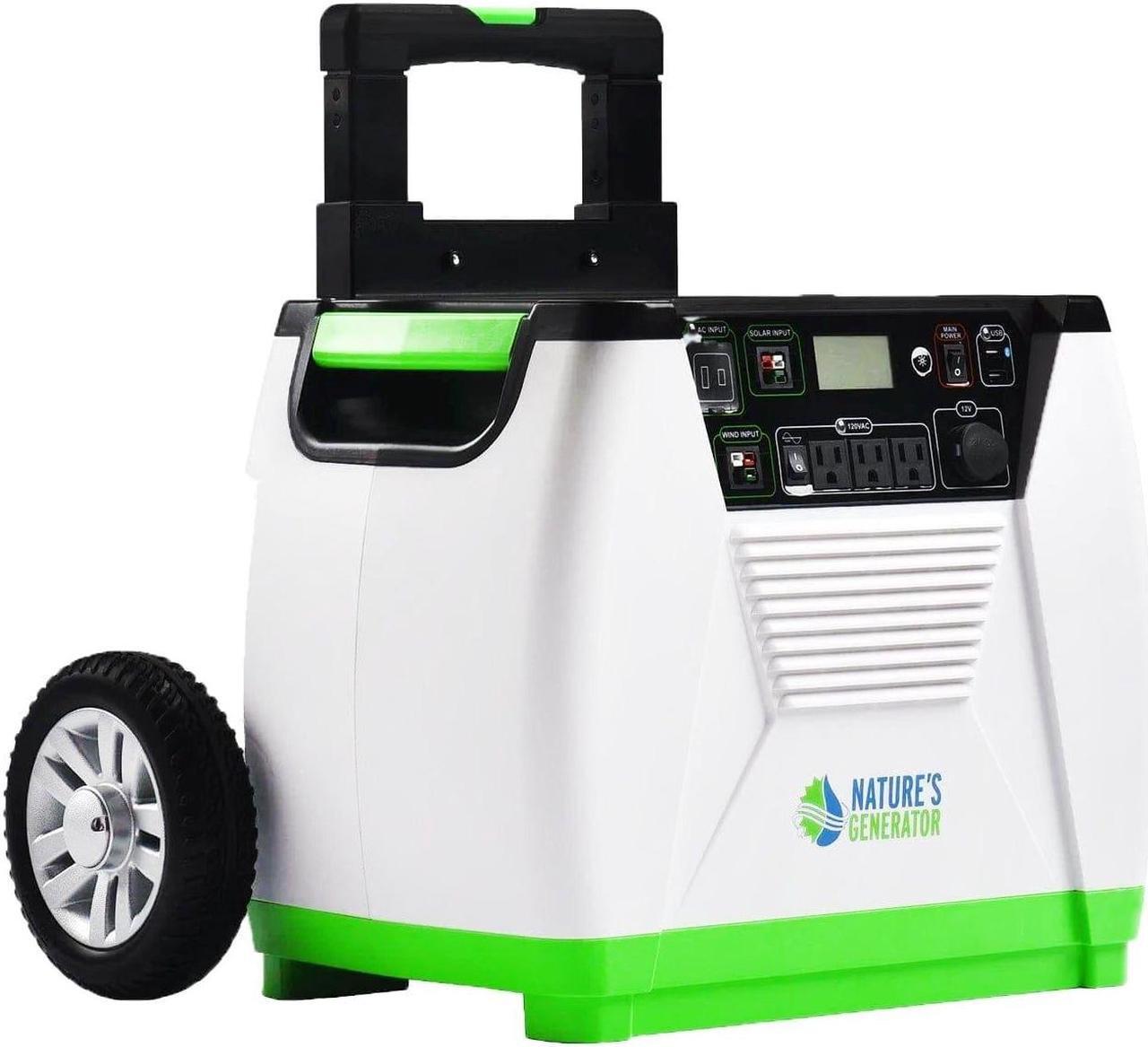 Alt view image 3 of 6 - NATURES GENERATOR  1800W Gold System: Solar & Wind Powered Off-Grid Portable Generator + 100W Solar Panel
