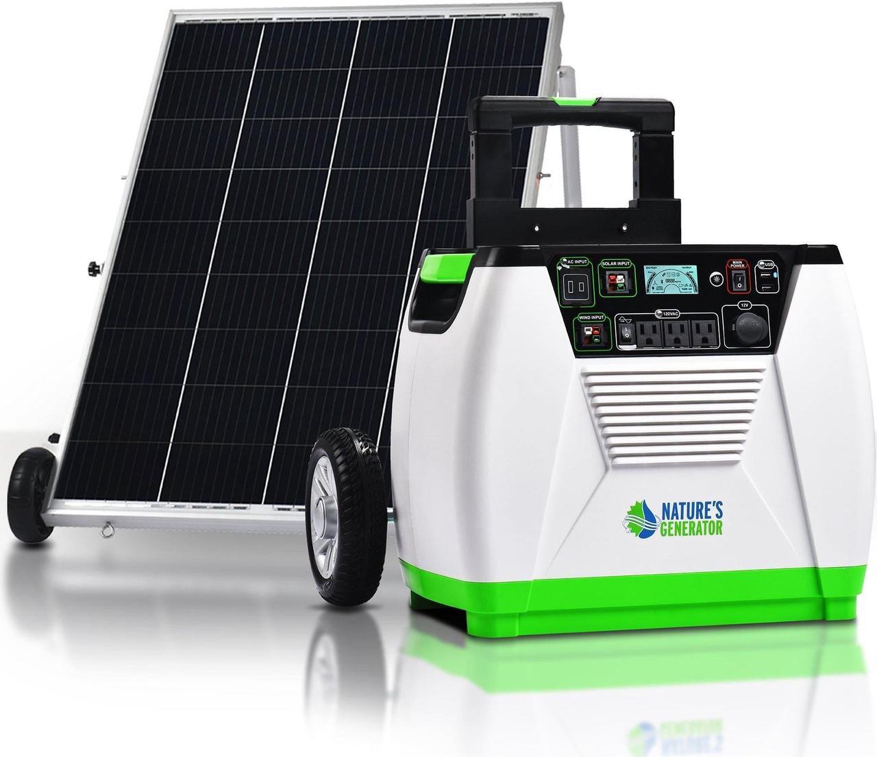 Main image of NATURES GENERATOR  1800W Gold System: Solar & Wind Powered Off-Grid Portable Generator + 100W Solar Panel