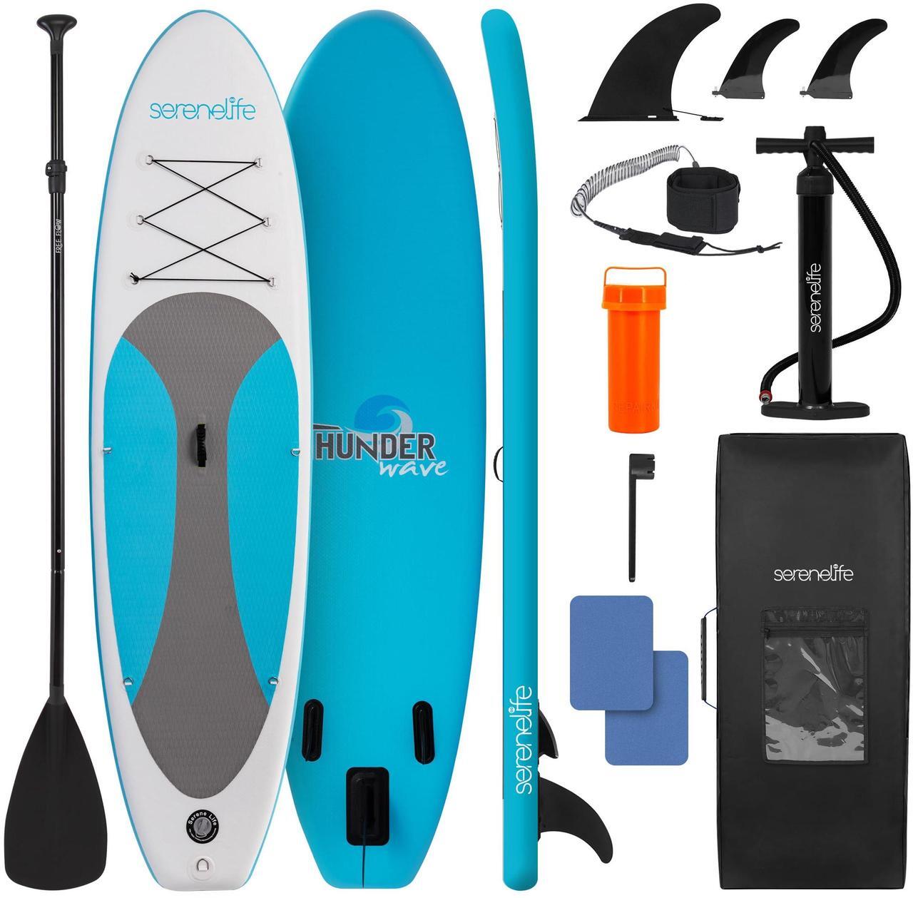 Main image of SereneLife 116 Inflatable SUP - Family Stand Up Paddle Board for 2 Adults and One Child - 35 Wide Stable Design with Non-Slip EVA Deck Pad, Premium SUP Accessories, 440 lbs. Capacity