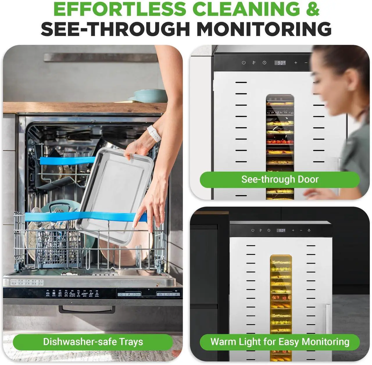 Alt view image 5 of 5 - NutriChef 20 Layer Commercial Food Dehydrator Machine - Includes 20 Stainless Steel Trays, Built-in Digital Timer and Temperature Control, Ideal for Jerky Meat, Fruit, Pet Treats, and Vegetables