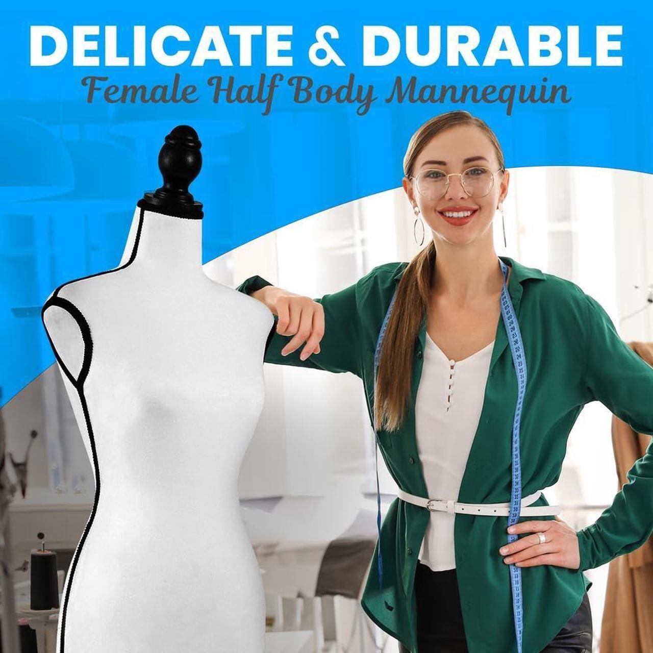 Alt view image 5 of 5 - SereneLife Female Torso Mannequin Display - Sturdy and Durable, Adjustable Dress Form (52-64"), Lightweight, Easy-to-Assemble, Stable Tripod Stand, Smooth Surface for Retail Clothing Display (White)