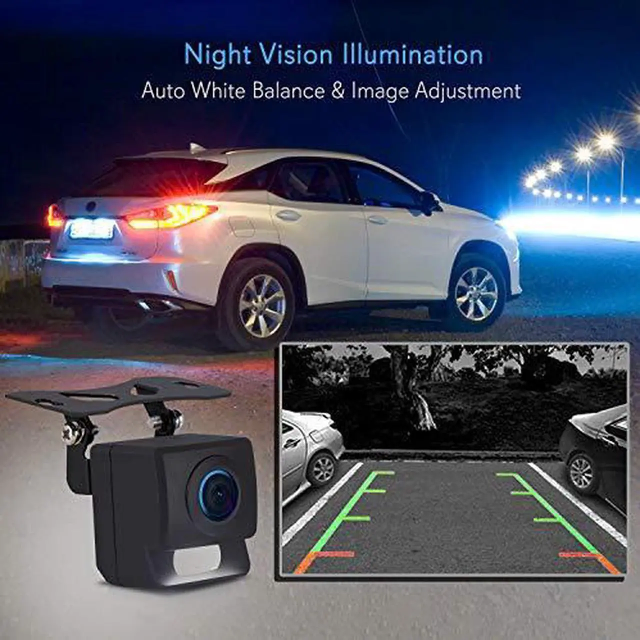 Alt view image 14 of 15 - rear view backup camera system  waterproof mini parking reverse license car vehicle rearview back up w/ 656x492p 420 tvl resolution, night vision, tiltadjustable angle, universal mount  pyle plcm11