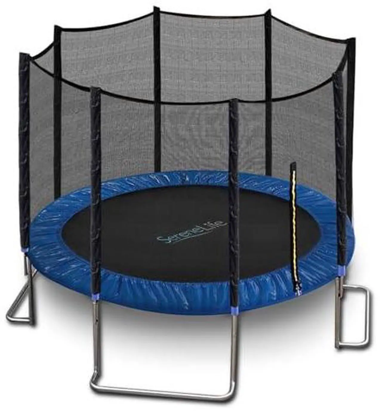 Main image of SereneLife 10FT Trampoline Outdoor  Heavy-Duty Backyard Trampoline for Kids and Adults with Wide Jumping Surface, Stable L-Shaped Legs, Safety Net, ASTM Approved, Supports 264 lbs., 120 x 100 IN
