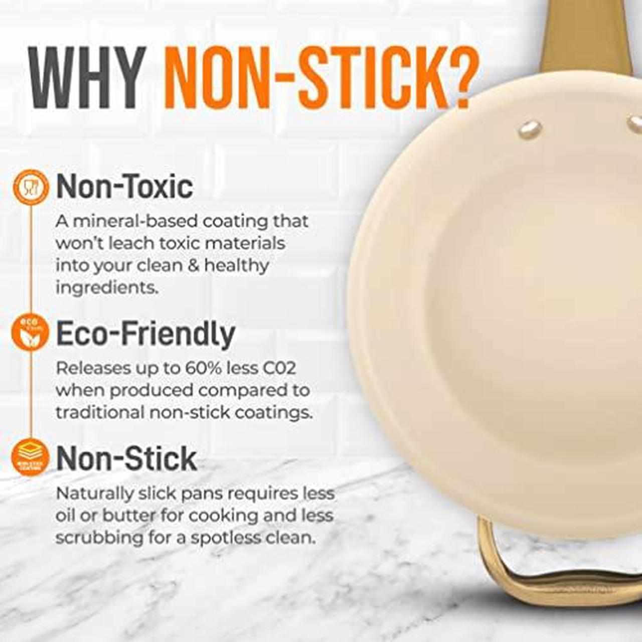 Alt view image 11 of 14 - NutriChef 14 Inch Ceramic Pan, Non Stick Frying Pan, Extra Large Frying Pan with Lid, Compatible with All Stovetops Including Induction