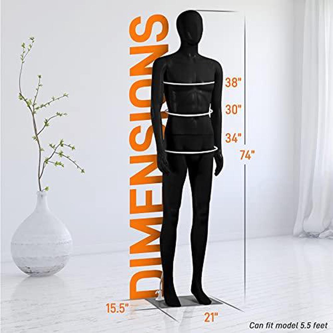 Alt view image 3 of 7 - SereneLife Female Torso Mannequin Display - Sturdy and Durable, Adjustable Dress Form (52-64"), Lightweight, Easy-to-Assemble, Stable Tripod Stand, Smooth Surface for Retail Clothing Display