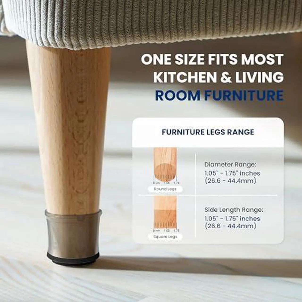 SereneLife Chair Leg Floor Protectors - Thumbnail 4