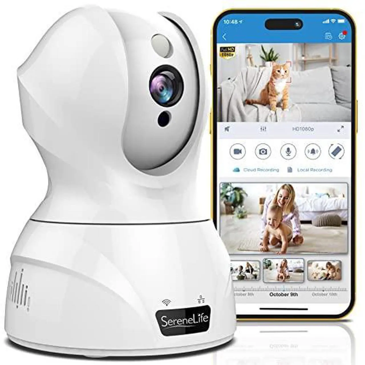 Alt view image 4 of 10 - SereneLife IPCAMHD61 Network Camera - 1 Pack - Color