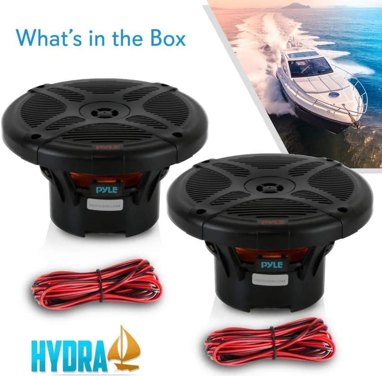 Alt view image 5 of 7 - Pyle 6.5 Waterproof Marine Speakers with Wireless RF Streaming - Dual Coaxial Speakers for Boat, Car, and Off-Road Use - PLMRF65SB