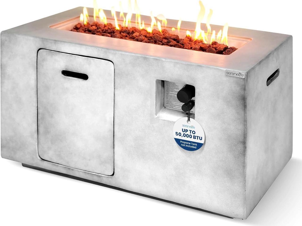 Main image of SereneLife Propane Gas Fire Pit Table - 50,000 BTU with Cover for Outdoor Use - SLNFCNY78