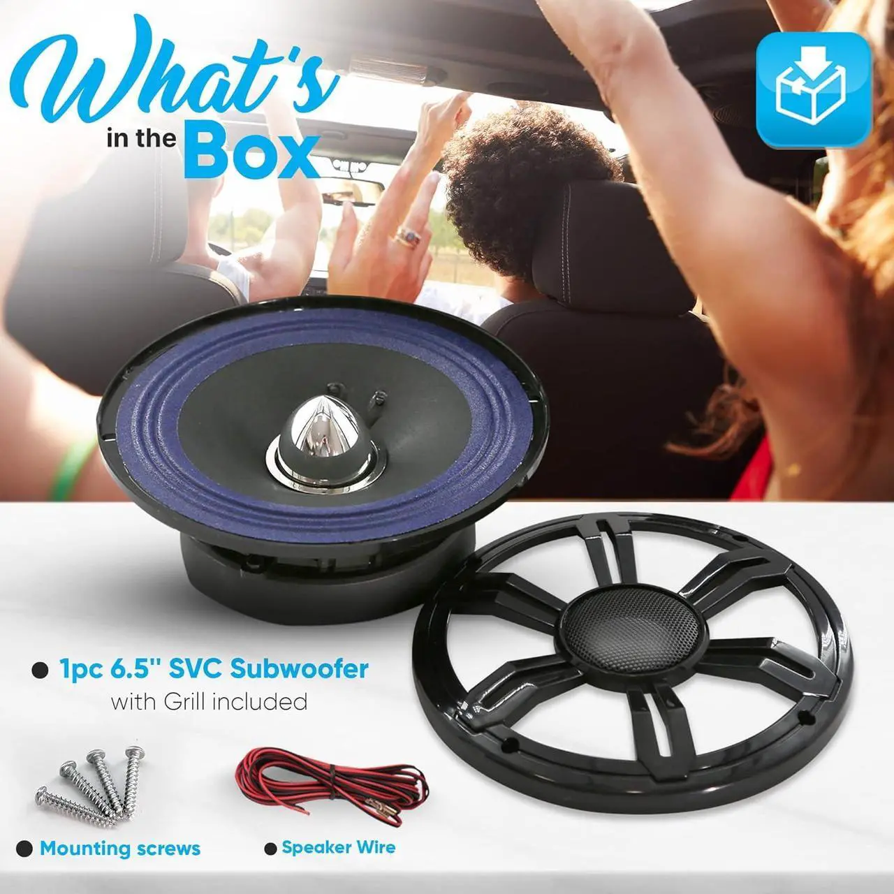 Alt view image 4 of 7 - Pyle 6.5" Single Voice Coil Car Subwoofer, 150W Max Power & 4-Ohm Impedance - Paper Cone with Cloth Edge (PLMG65)