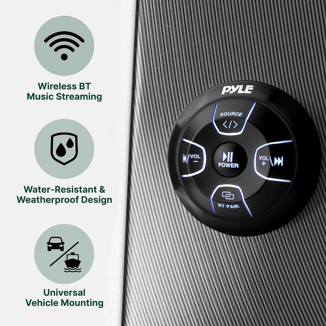 Alt view image 4 of 7 - Pyle Amplified Wireless Bluetooth Audio Controller - Waterproof Marine Receiver for Car, Truck, Boat, 4x4 (300 Watt)