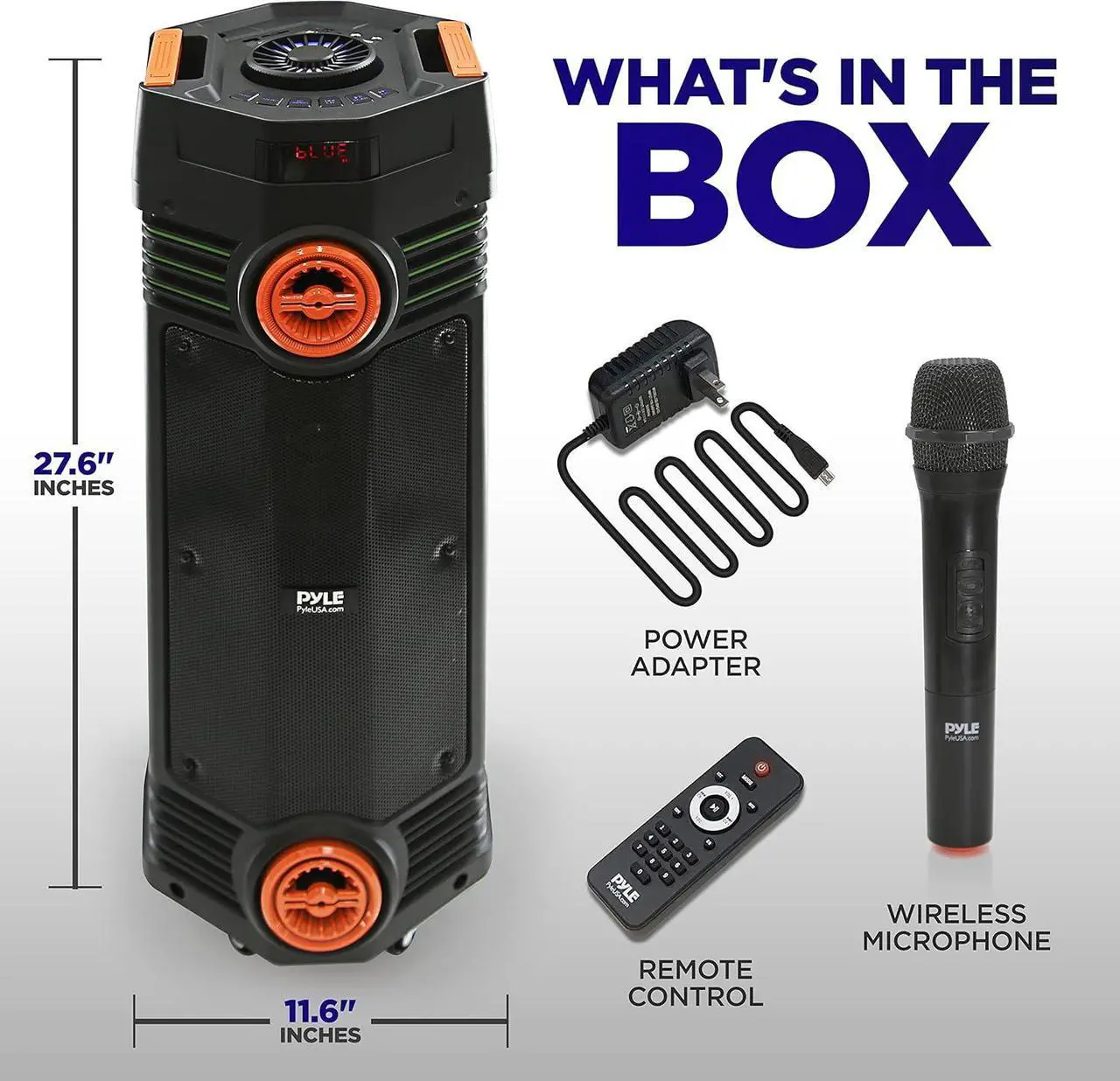 Alt view image 3 of 7 - Pyle Dual 6.5" Portable Bluetooth PA Speaker System with LED Lights - PPHP2694B, 300W