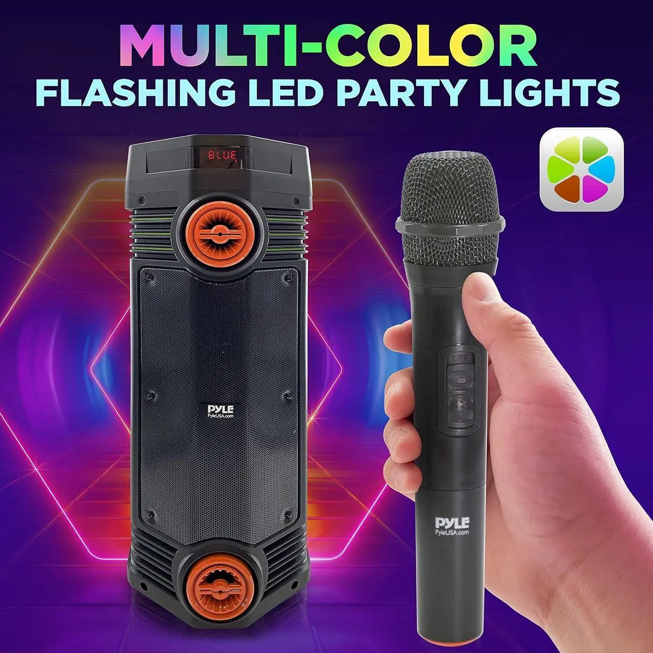 Alt view image 6 of 7 - Pyle Dual 6.5" Portable Bluetooth PA Speaker System with LED Lights - PPHP2694B, 300W