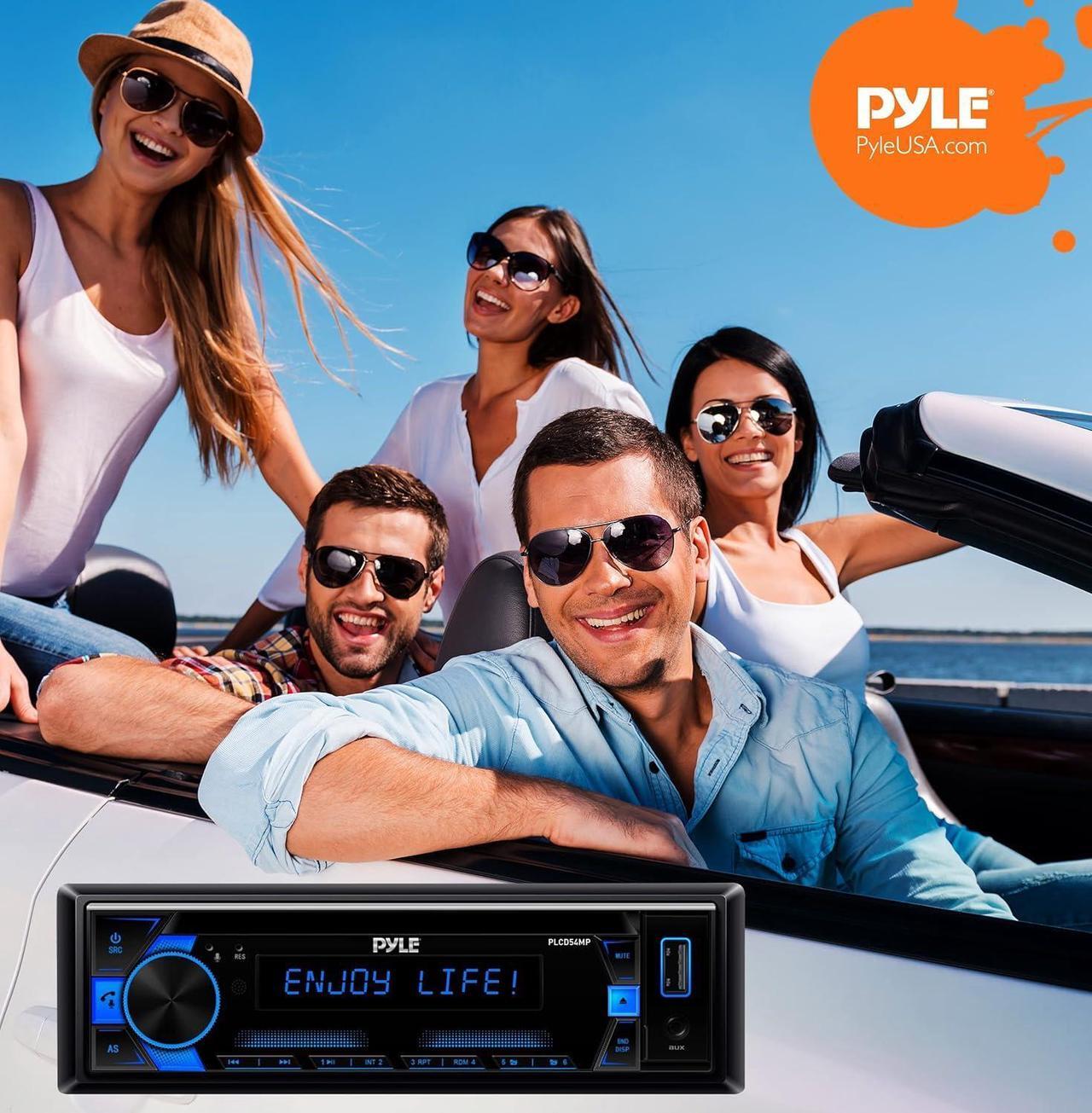 Alt view image 6 of 7 - Pyle Bluetooth CD/MP3 Radio Receiver - PLCD54MP, Single DIN, AM/FM, USB/AUX, 300W