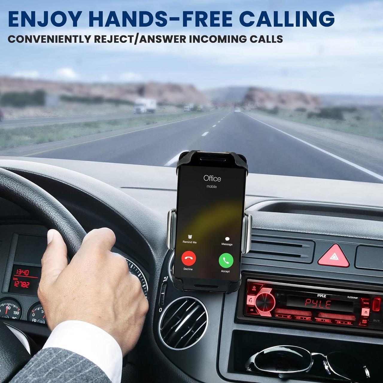 Alt view image 2 of 7 - Pyle Bluetooth CD/MP3 Radio Receiver - PLCD54MP, Single DIN, AM/FM, USB/AUX, 300W