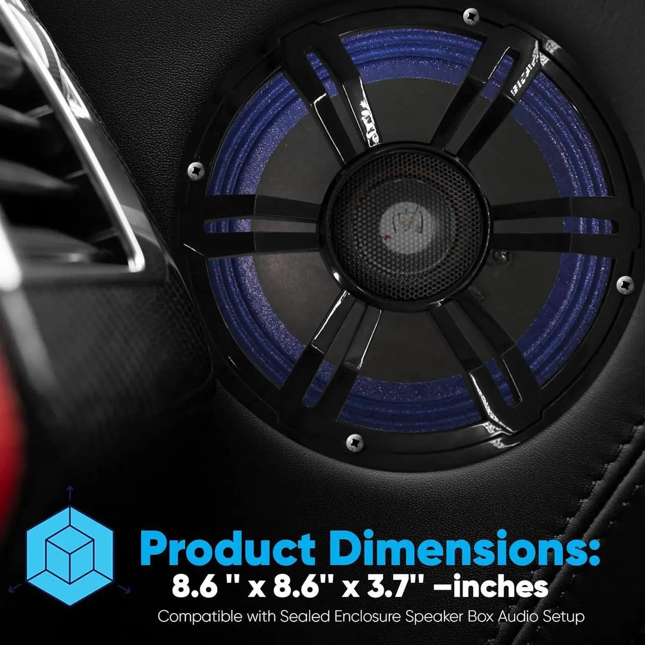 Alt view image 6 of 7 - Pyle 8'' Single Voice Coil Subwoofer - 250W 4-Ohm Car Audio Powered Subwoofer PLMG85