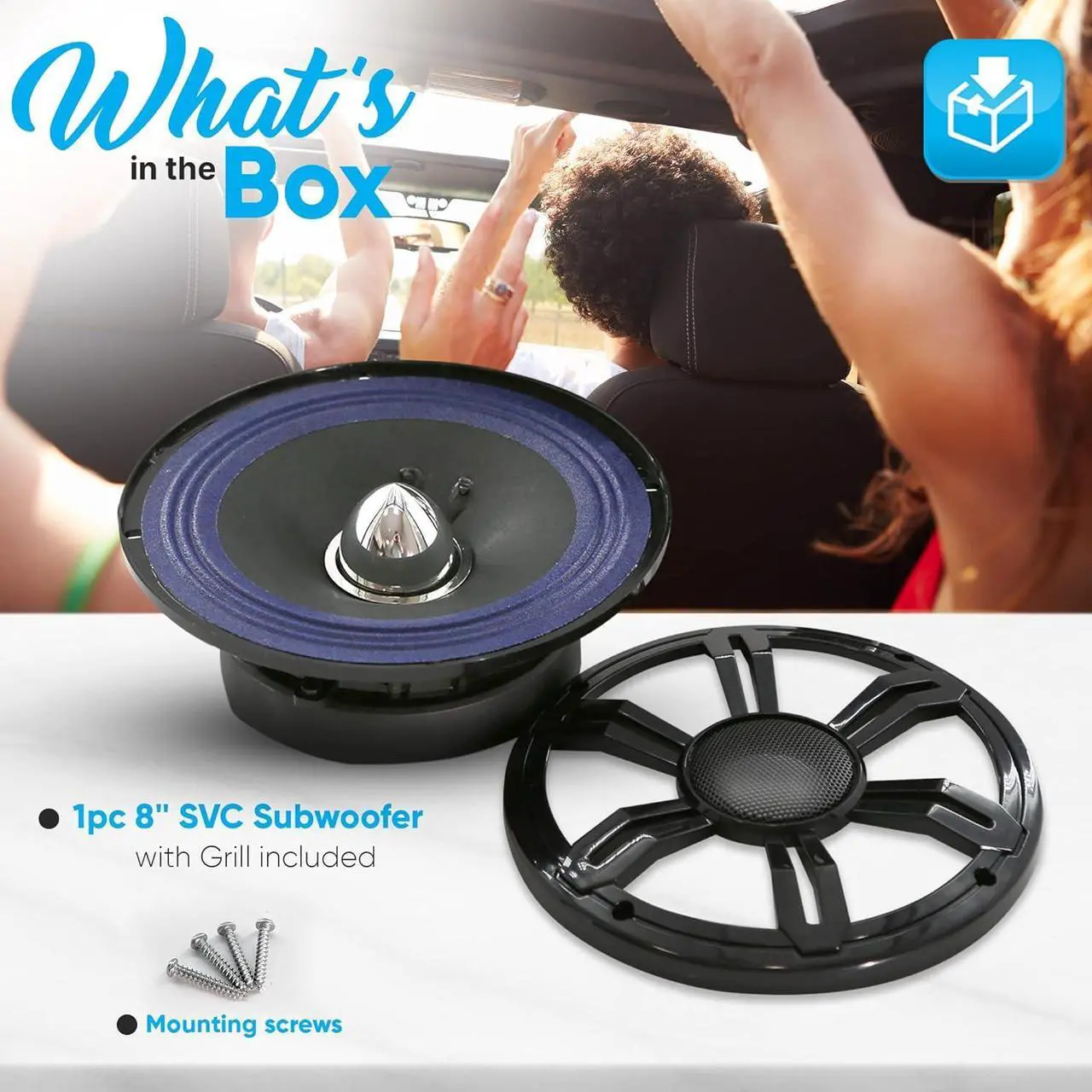 Alt view image 4 of 7 - Pyle 8'' Single Voice Coil Subwoofer - 250W 4-Ohm Car Audio Powered Subwoofer PLMG85