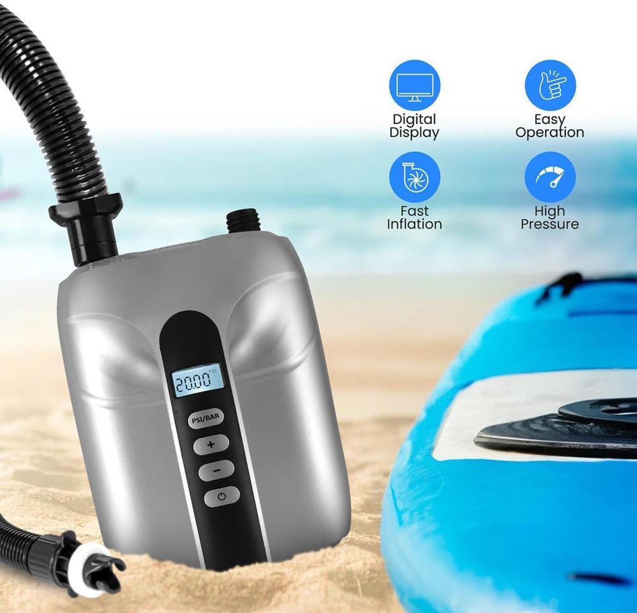 Alt view image 7 of 7 - SereneLife Electric SUP Pump - Air Inflator & Deflator for Paddle Boards & Water Sport Inflatables, 20 PSI, 12V DC, SKU SLPUMP30