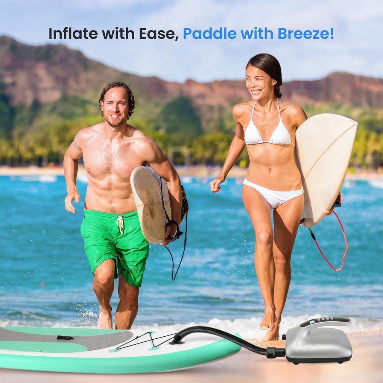 Alt view image 4 of 7 - SereneLife Electric SUP Pump - Air Inflator & Deflator for Paddle Boards & Water Sport Inflatables, 20 PSI, 12V DC, SKU SLPUMP30