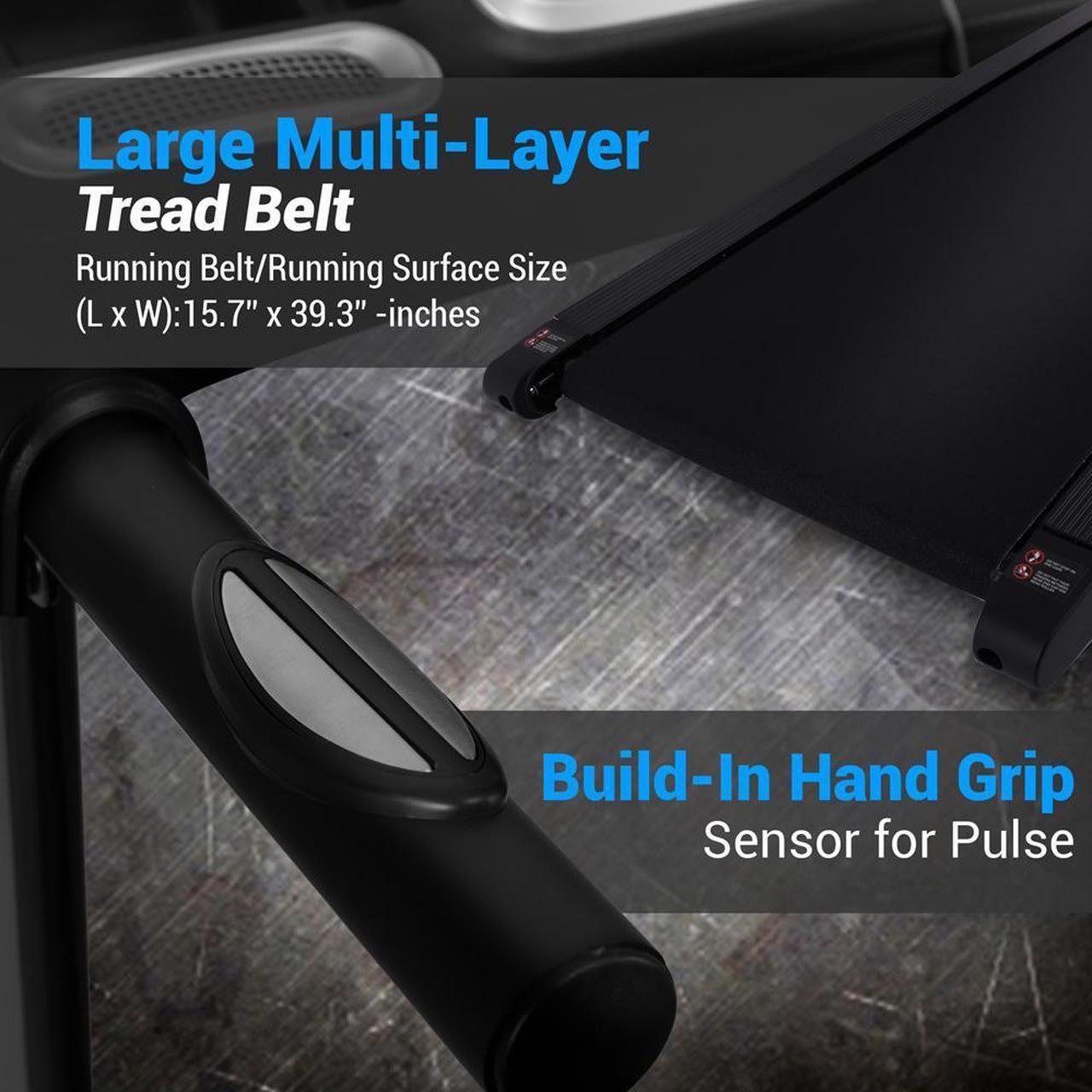 Alt view image 6 of 7 - SereneLife Folding Motorized Treadmill - Bluetooth, 12 Pre-set Programs, LCD Display (SLFTRD26BT)