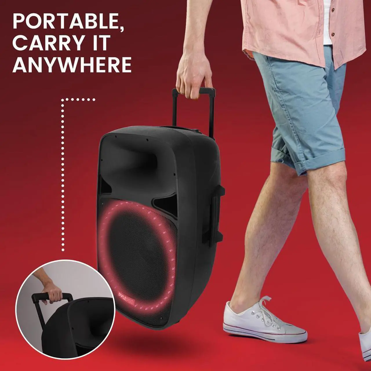 Alt view image 6 of 7 - Pyle 15 Active & Passive PA Speaker System - 500W, Bluetooth, Mic, Stands (PPHP1569UT)