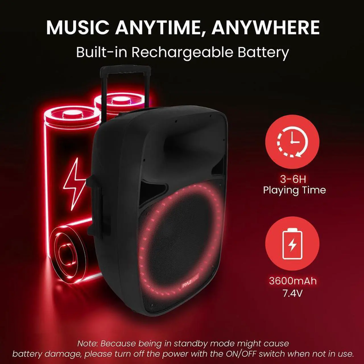Alt view image 7 of 7 - Pyle 15 Active & Passive PA Speaker System - 500W, Bluetooth, Mic, Stands (PPHP1569UT)