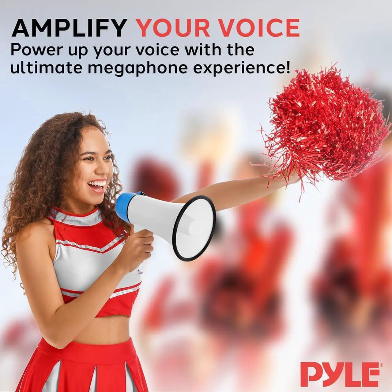 Alt view image 6 of 7 - Pyle PMPRA214WHI Portable Speaker Bullhorn Megaphone with Siren, 20-Watt, Aux Input, White