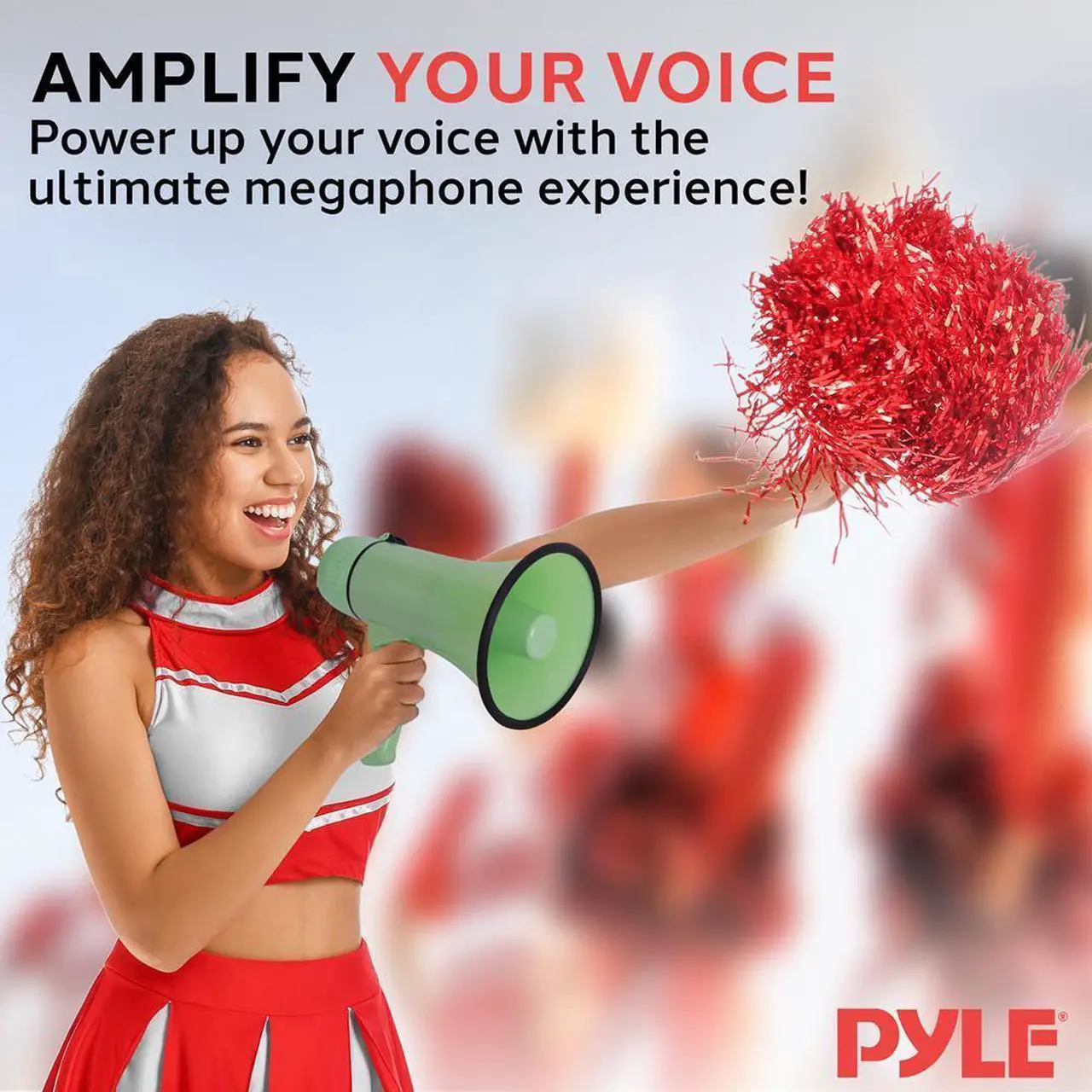 Alt view image 6 of 7 - Pyle PMPRA213GR Portable Speaker Bullhorn Megaphone with Siren, 20-Watt, Aux Input, Green