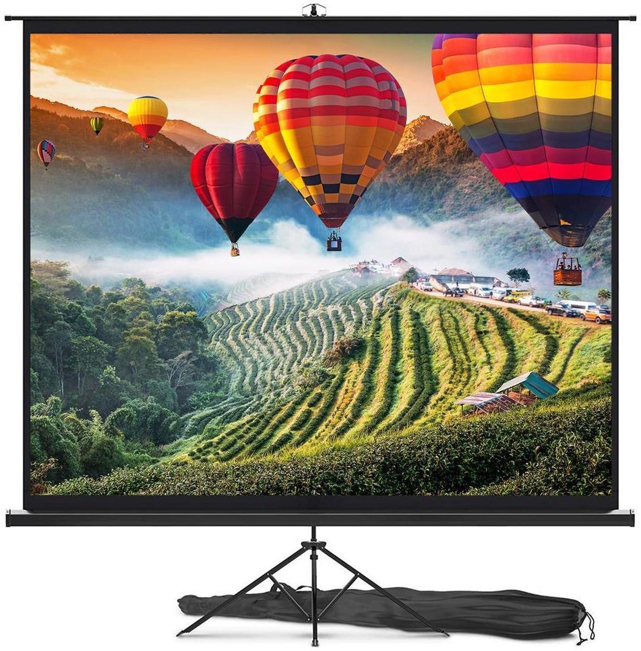 Main image of Pyle 120-Inch Tripod Projector Screen - Floor Standing, Portable Fold-Out Roll-Up Manual Screen, 4:3 Aspect Ratio