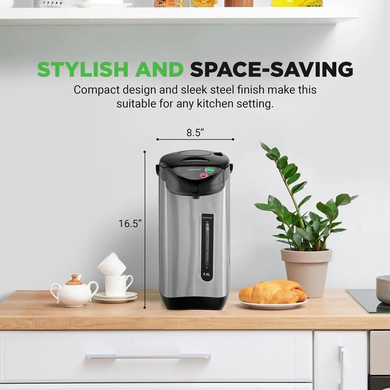 Alt view image 5 of 7 - NutriChef 5-Liter Electric Water Boiler & Warmer - Digital Hot Pot Kettle with 5 Temperature Settings, Safety Lock