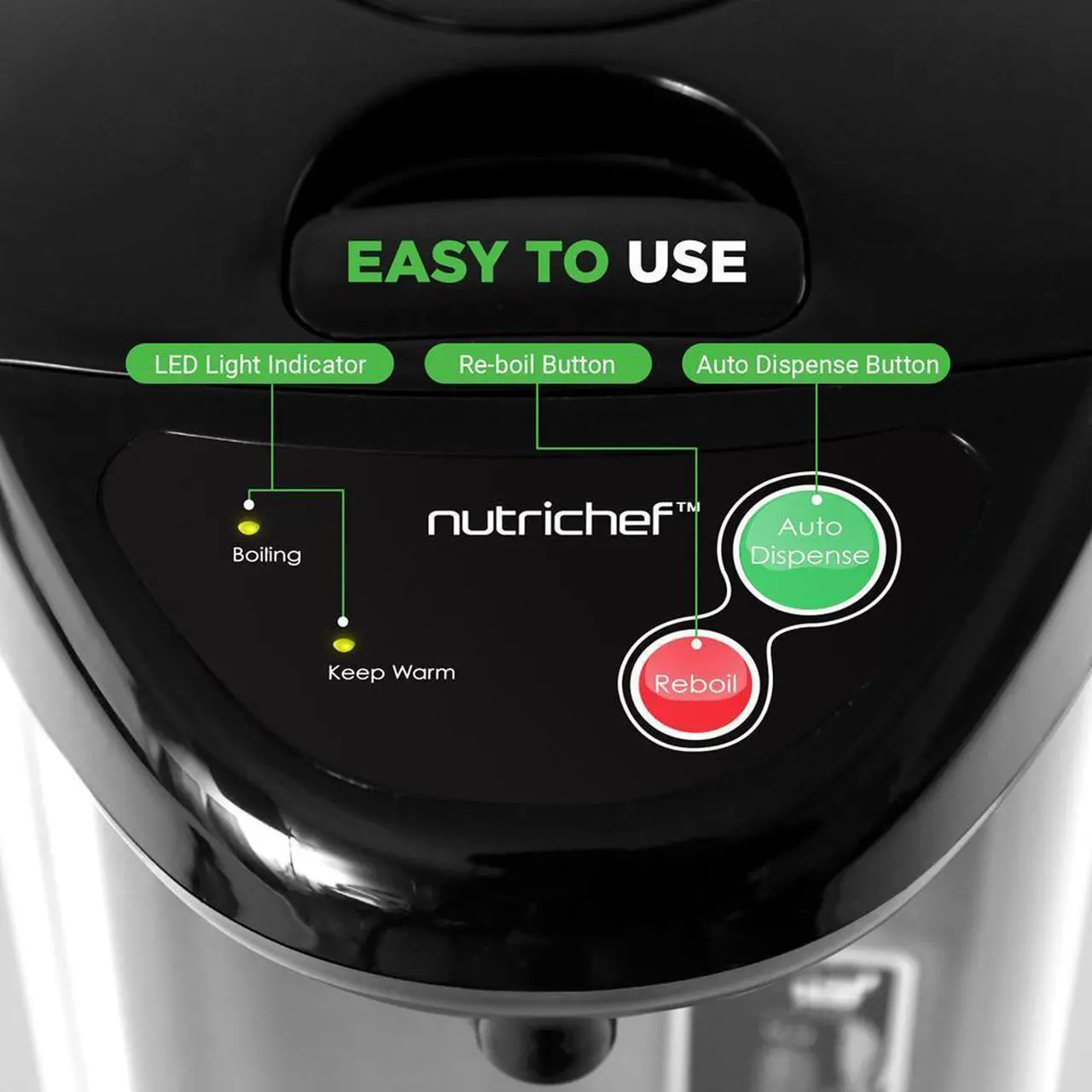 Alt view image 2 of 7 - NutriChef 5-Liter Electric Water Boiler & Warmer - Digital Hot Pot Kettle with 5 Temperature Settings, Safety Lock