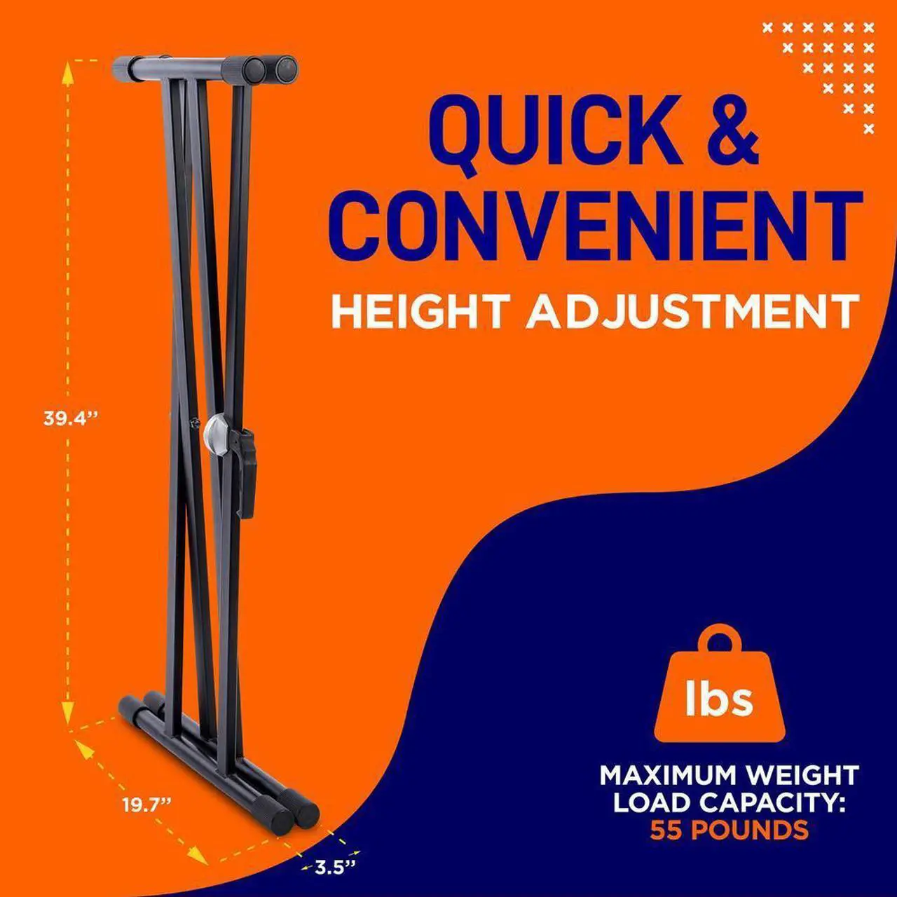 Alt view image 4 of 7 - Pyle Electronic Keyboard Stand - Digital Piano Keyboard Mount Holder, Height Adjustable