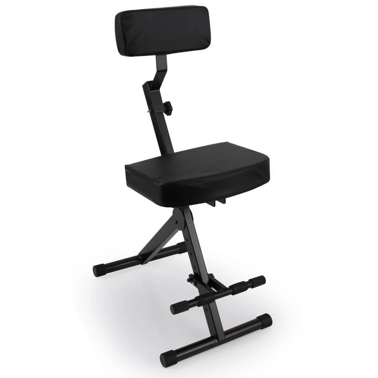 Alt view image 4 of 7 - Pyle Musician & Performer Chair Seat Stool  Adjustable Height Foot Rest, Seat & Backrest Cushion, Foldable Design